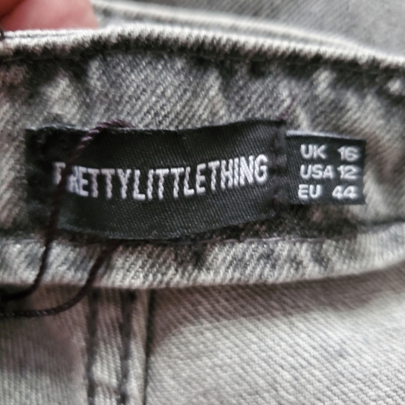 CARGO Jeans, Prettylittle Thing Boyfriend Jeans size (12-14) US  Grey Wa… - Picture 11 of 12